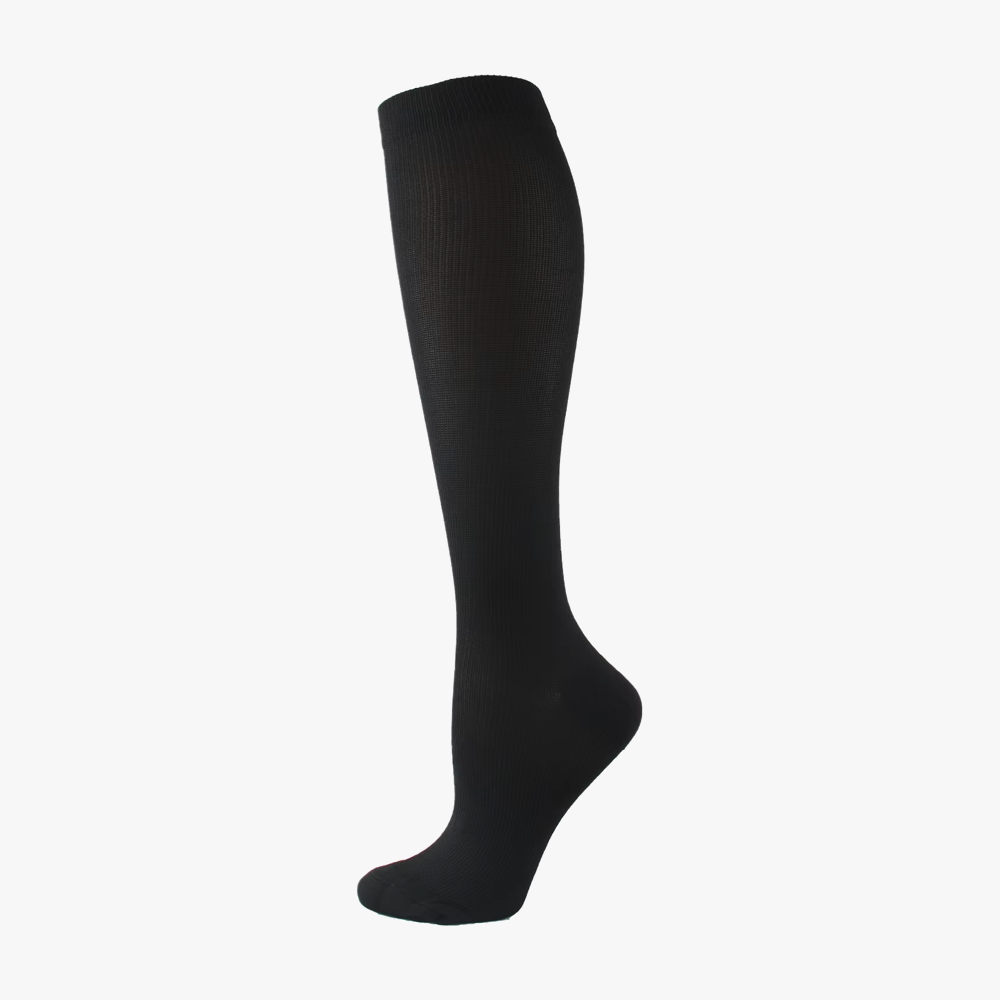 Chaussette de compression homme en coton noire classe 2, hauteur genou
